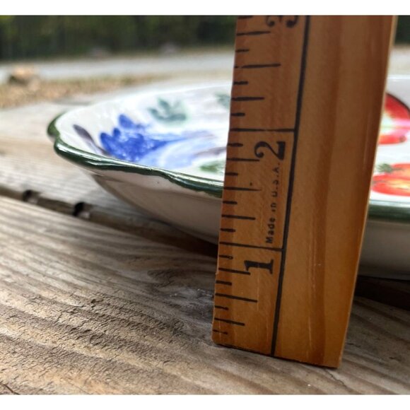 Oneida Vintage Hand-Painted Fruit Dinner Plate With Green Trim Edge - Picture 11 of 12